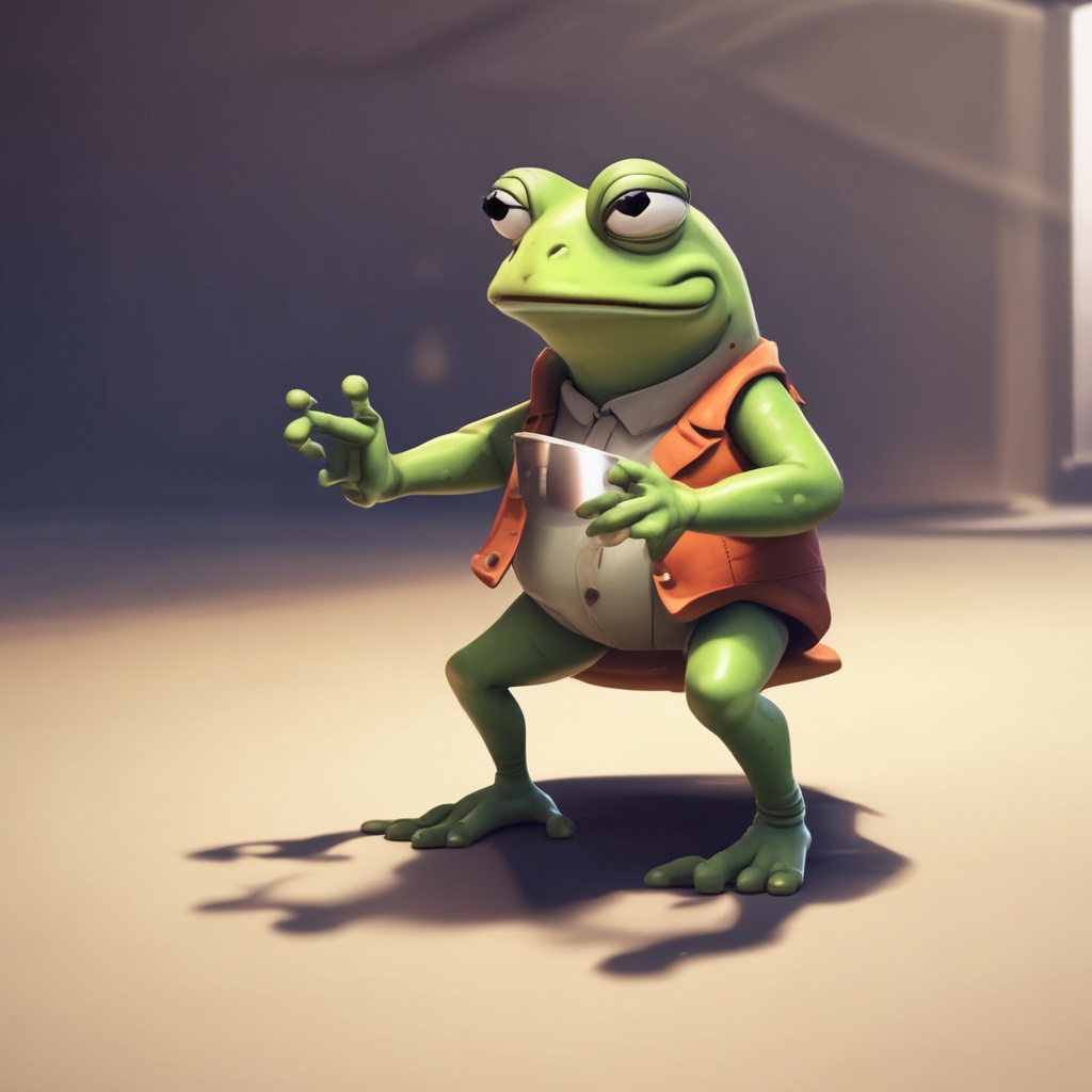 Meme Frog Character in Spotlight